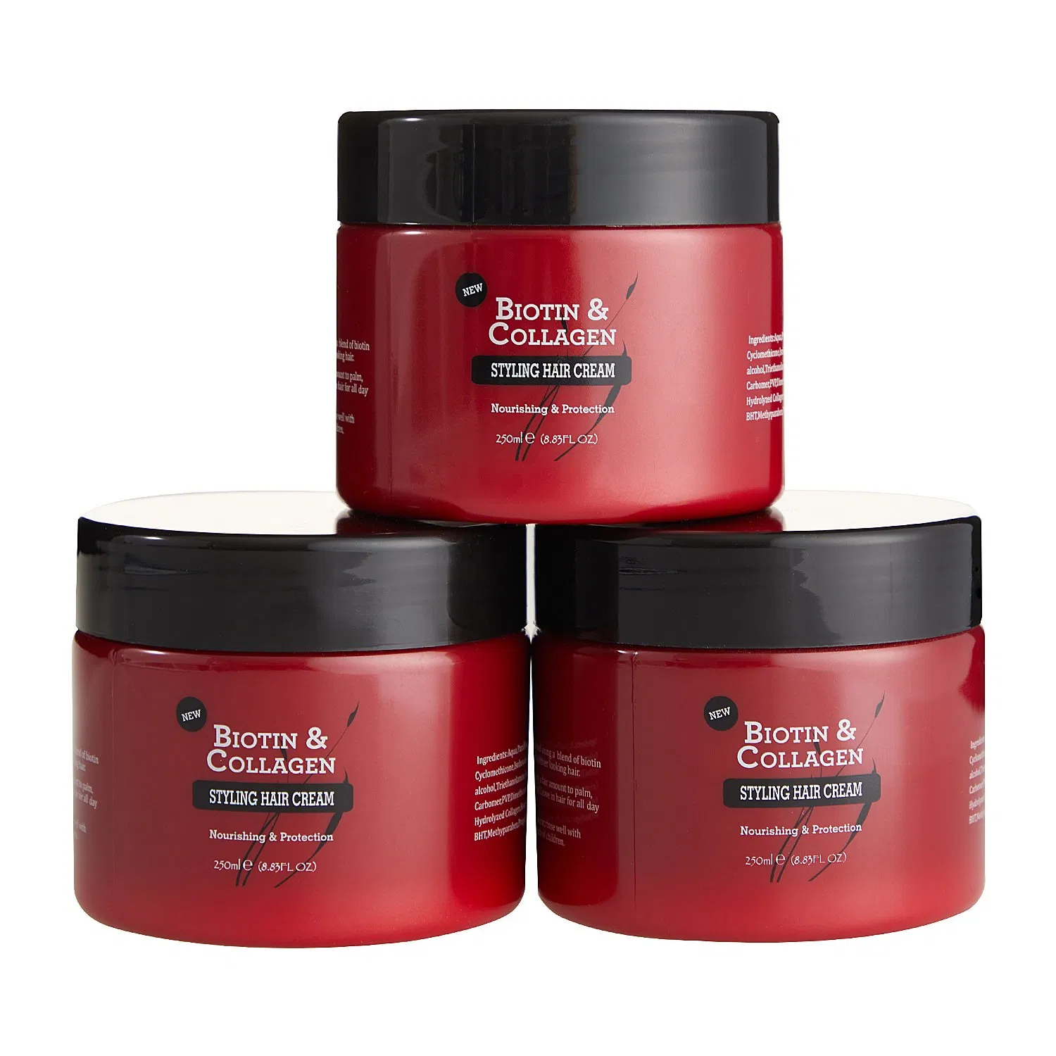 Biotin & Collagen Hair Care Cream Private Label for African Hair Styling Cream 250ml