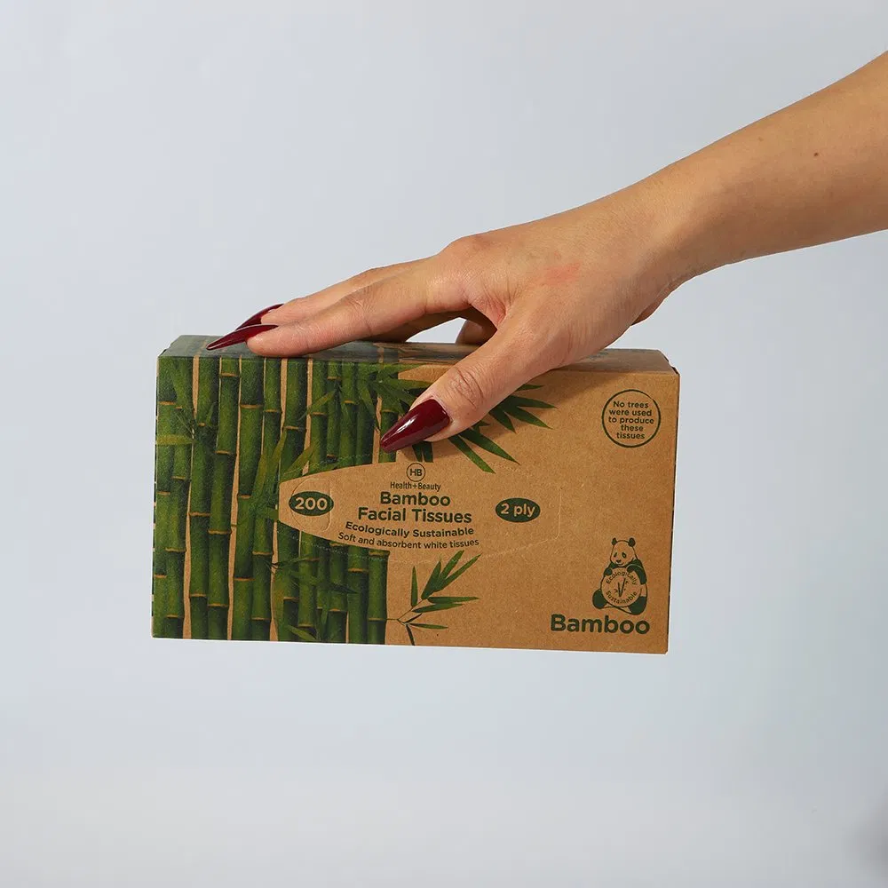 White/Unbleached Highly Absorbent Organic Bamboo Facial Tissue Paper with Good Service