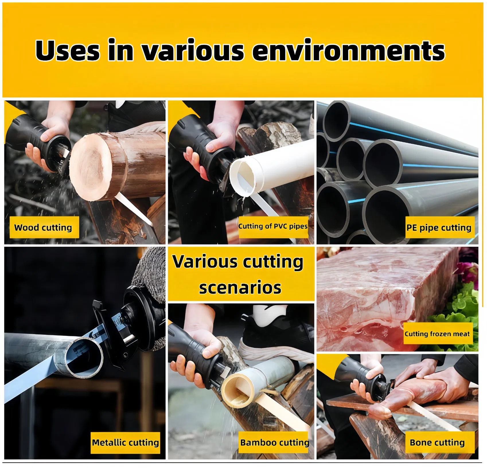 S610DF Bim Reciprocating Saw Blades For Cutting Wood With Nails/Metal, Chipboards), Plastics/Glassfibre Reinforced, Plastics Solid, Wall Cutouts