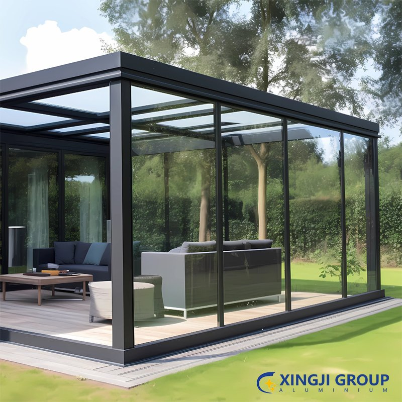 Modern Aluminum Sunroom with Double Glass for Garden & Year-Round Living Space