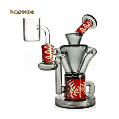 Phoenix Star Oil Rig with Quartz Banger Mixed American Colors Glass Smoking Water Pipe New Design