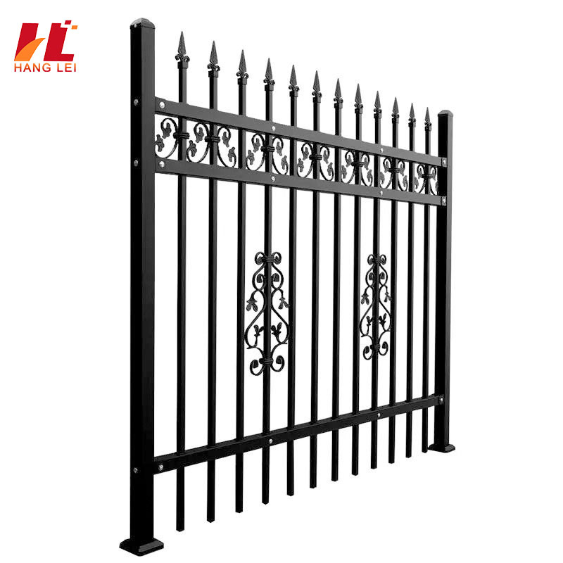 Wholesale Powder Coated Zinc Steel Fence Panels with Square Tubes for Modern Home Garden and Yard Perimeter Security