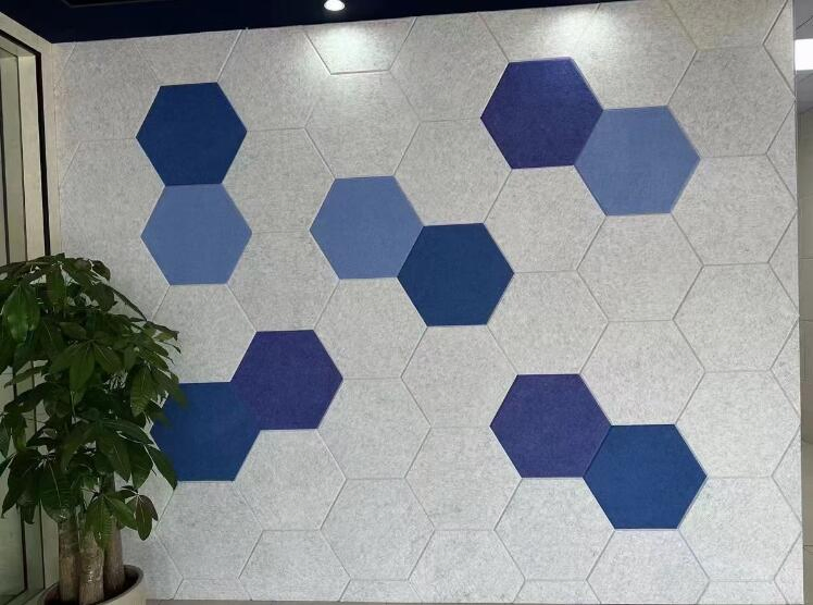 Premium Hexagon Self-Adhesive Acoustic Panels for Soundproof Meeting Room Sound-Absorbing Pet Felt Wall Panel