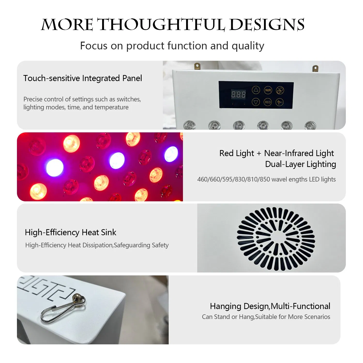 New Trending 460nm 595nm 660nm 810nm 830nm 850nm Nir Infrared Light Panel LED Light Panel Red Light Therapy Panel