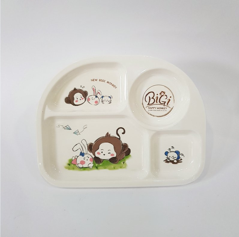 Hot Selling Melamine 4-Divided Cartoon Children Dinner Plate