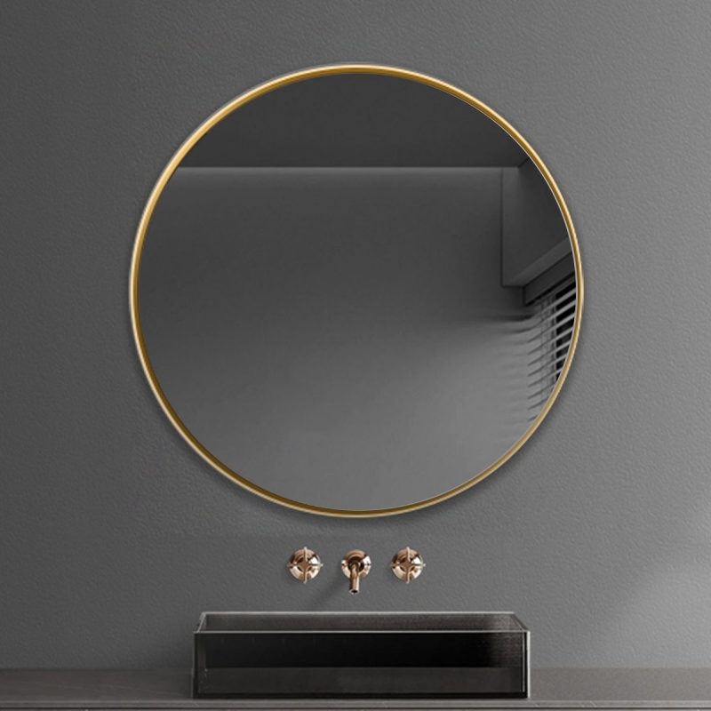 Punch-Free Round Bathroom Mirror for Easy Wall Mounting