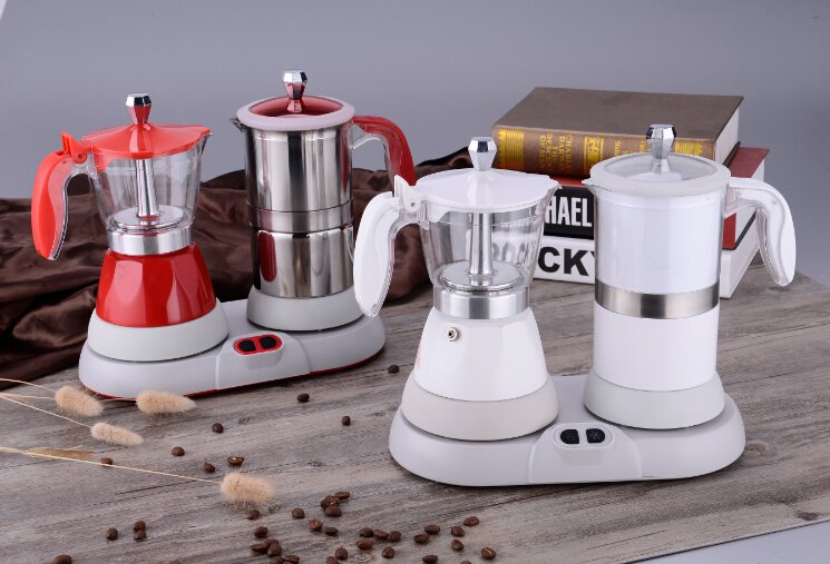 New Develop Electric Milk Frother Machine and Electric Moka Pot Espresso Cappuccino Cooker