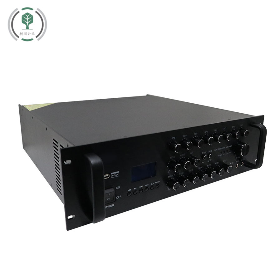 Customization Office Building 8-Zone PA System 3 Mic Inputs 8-Zone Broadcast Amplifier