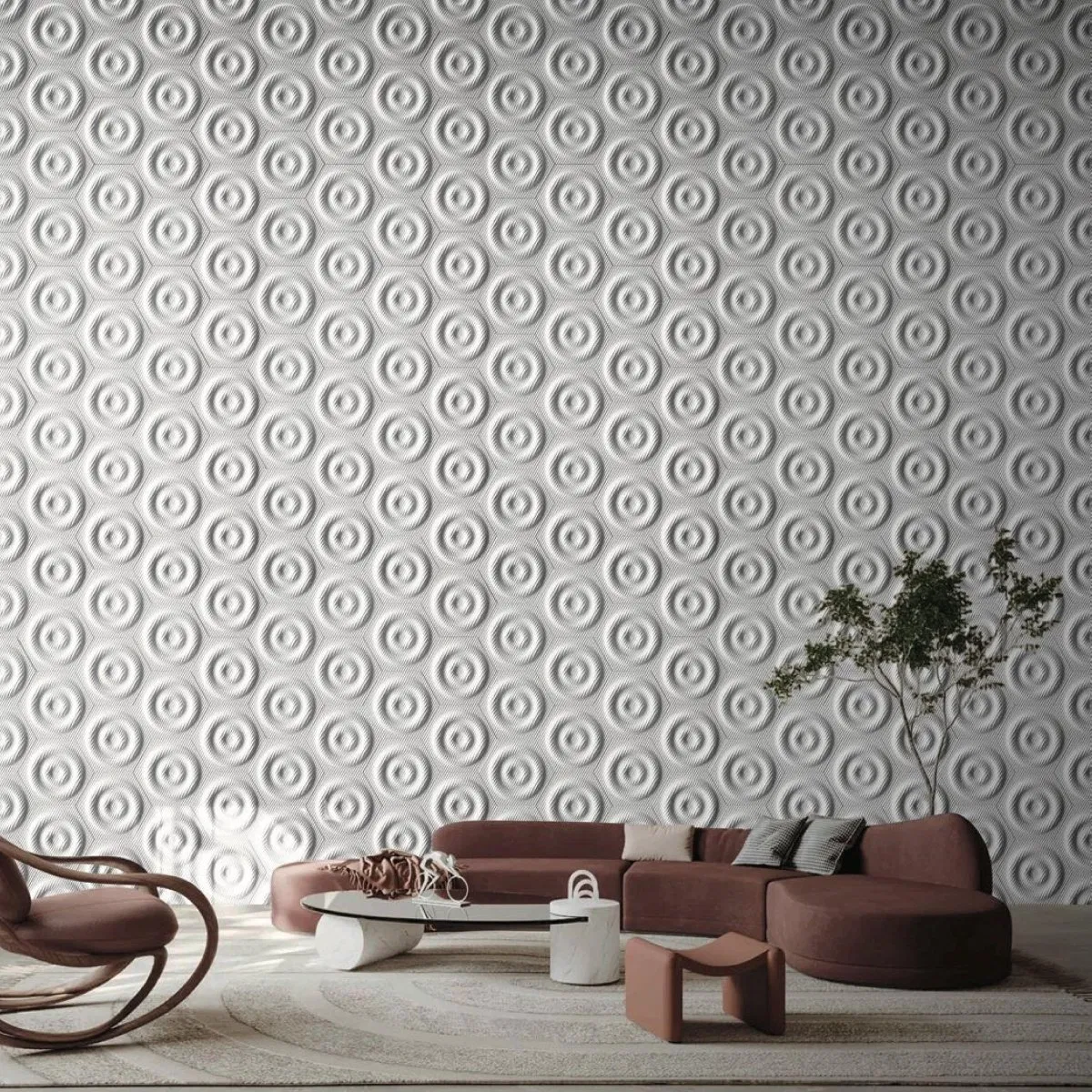 3D Design Concrete Brick for Hotel Hall Mall Indoor Outdoor Wall Cladding Eco-Friendly Ripple 300*260*18mm