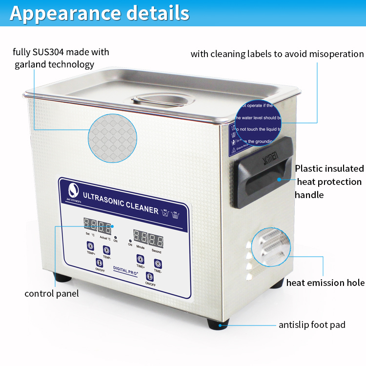 Digital Timer Ultrasonic Cleaner for Medical Dental Appliance