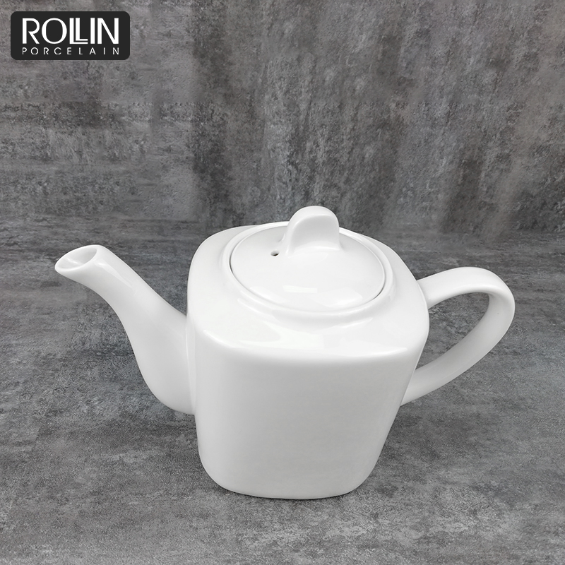 Square Shape Tea Pot Ceramic Pot for Restaurant