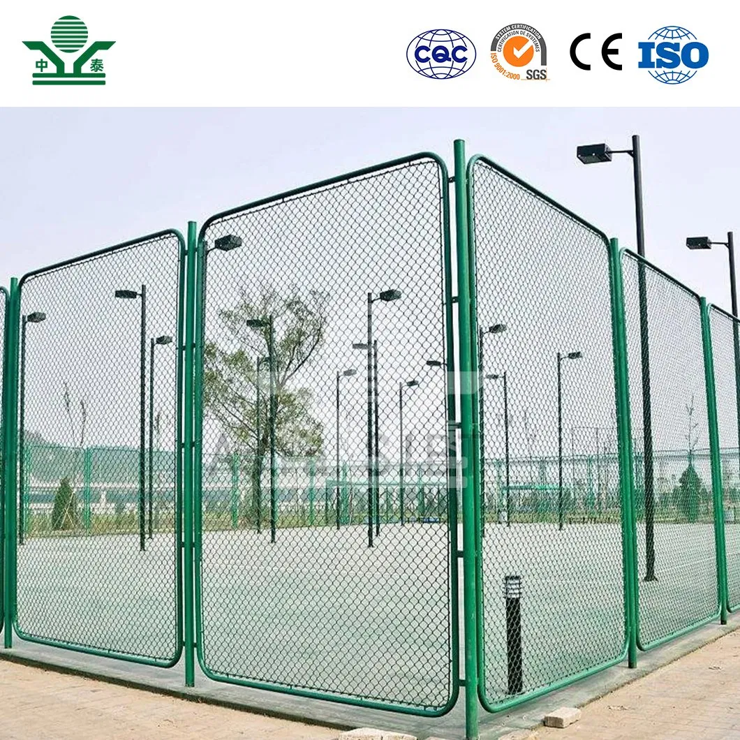 Zhongtai 8 FT High Chain Link Fence China Wholesalers Black Coated Stadium Chain Link Fence 50mm X 50mm Stadium Fence Netting
