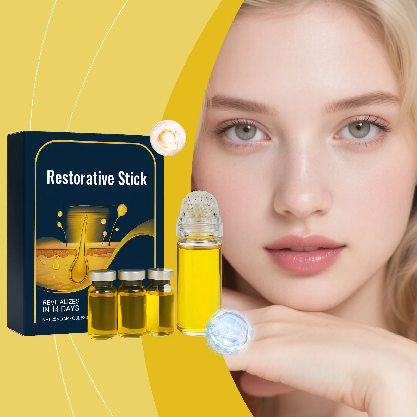 Custom Organic Korean Skin Care Anti Aging Collagen Niacinamide Vitamin C Serum Face Microneedle Skin Care Set