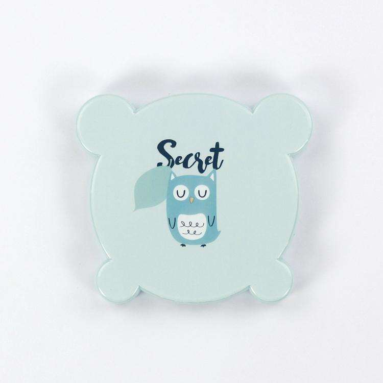 Portable Plastic Cute Cartoon Pocket Makeup Mirror with Comb for Makeup Retouch