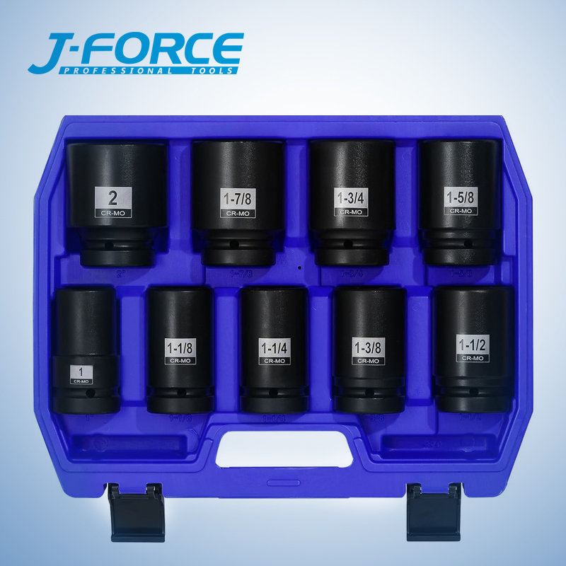 Набор ударных головок SAE 1 дюйм, 9 предметов