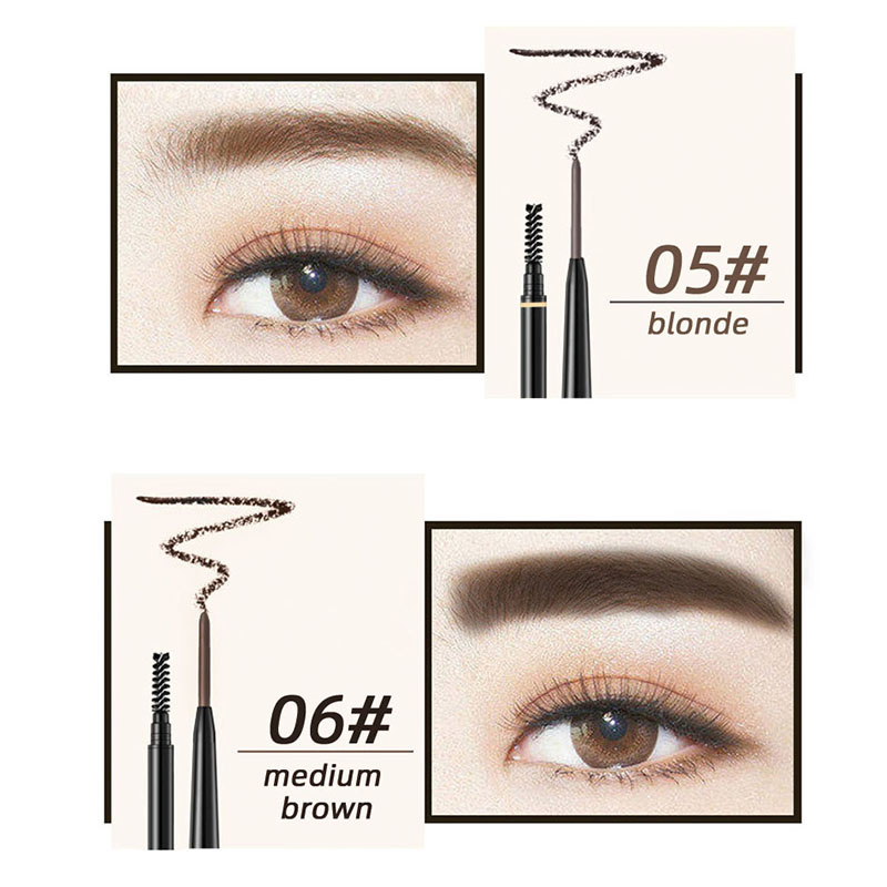 Private Label Custom Double Head Eye Makeup Brow Pen Waterproof Long Lasting Natural Eyebrow Pencil