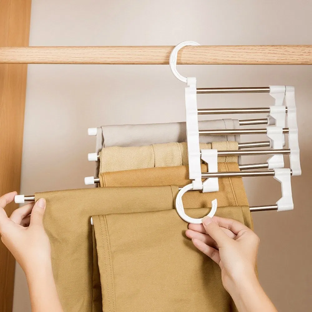 Multifunctional Space Saving Pants Organizer Rack Scarf Hanger Clothes Closet Storage Organizer Bl23152