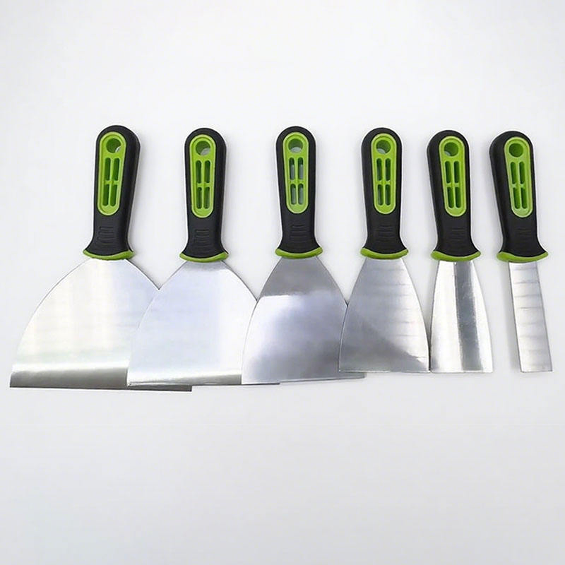 Plastic Handle DIY Putty Knife with Staingless Steel Blade Two-Color Rubber Scraper