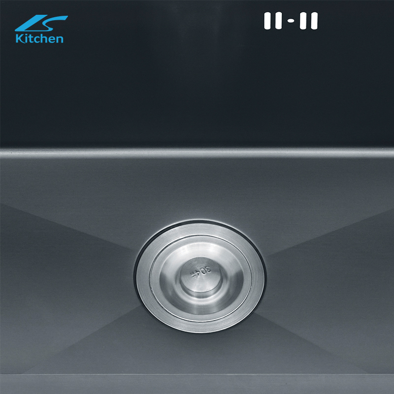 Double Smart Stainless Steel Handmade Large Basin Waterfall Faucet Kitchen Sink Black Waterfall Sink
