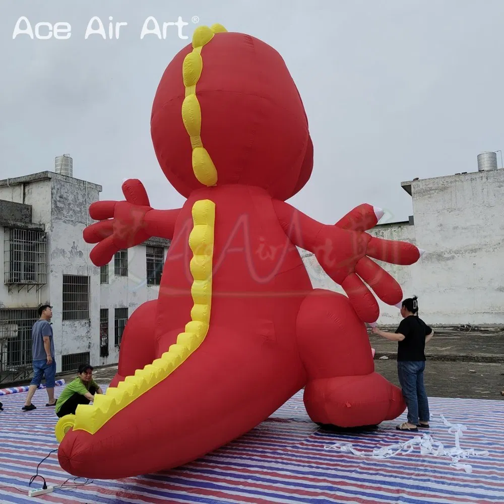 5mh Inflatable Dinosaur Cartoon Mascot for Outdoor Party Event Exhibition/Advertising