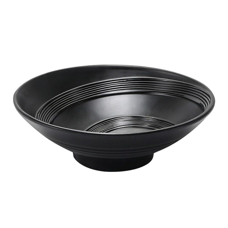 Wholesale Reusable Melamine Noodle Dinner Bowl Black Frosted Ramen Bowl for Restaurant
