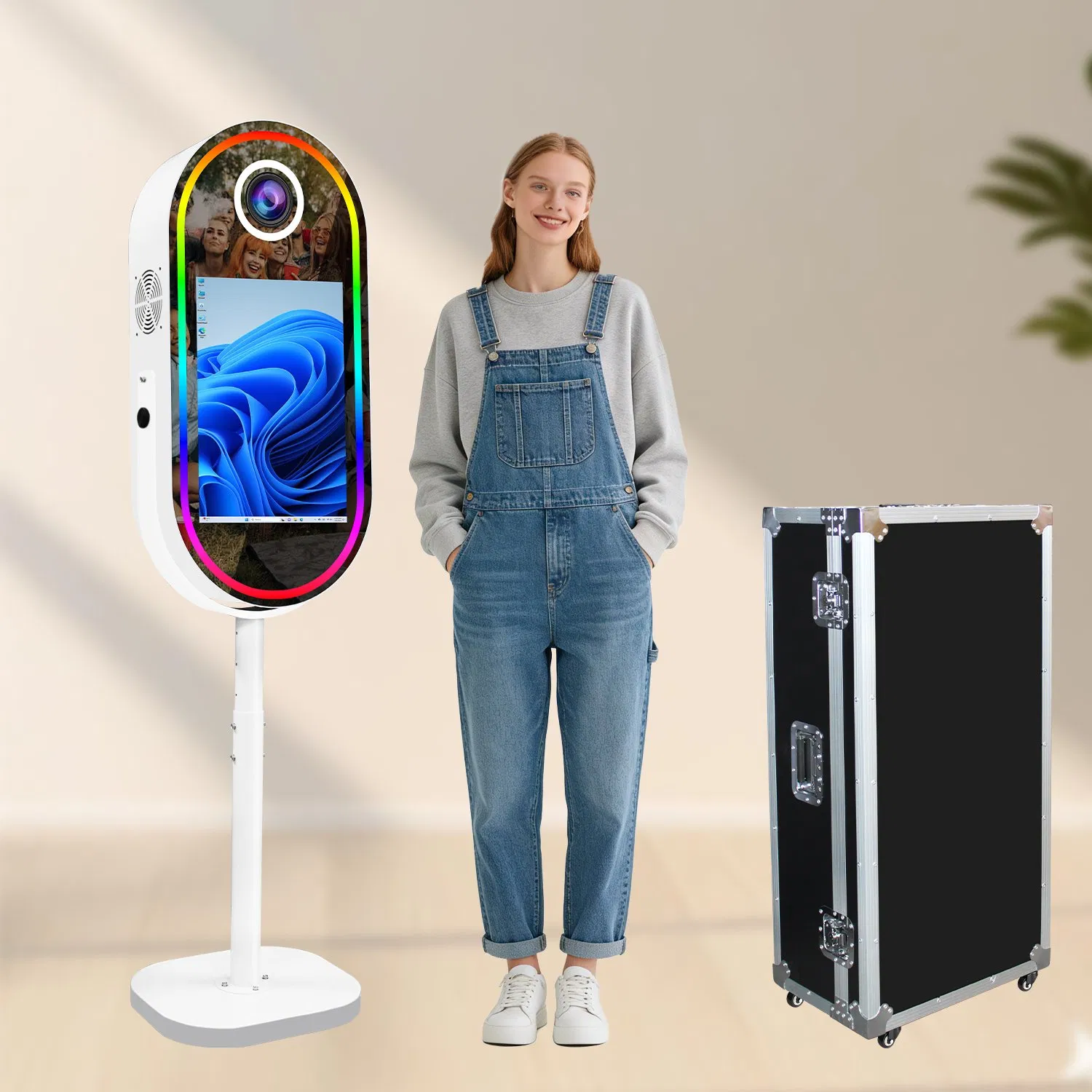 Advanced Oval Mirror Photobooth Easy Install Selfie Magic Mirror Photo Booth Machine