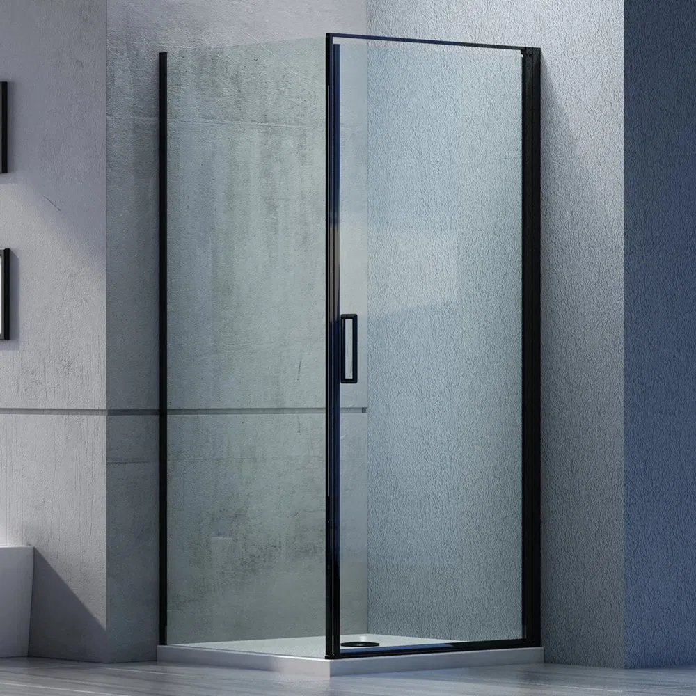 6mm Nano Coating Transparent Safety Glass Corner Black Shower Enclosure