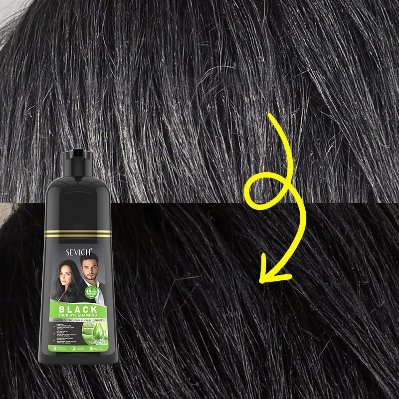 OEM Black Hair Dye Shampoo Natural Herbal 500ml Cover Gray Hair