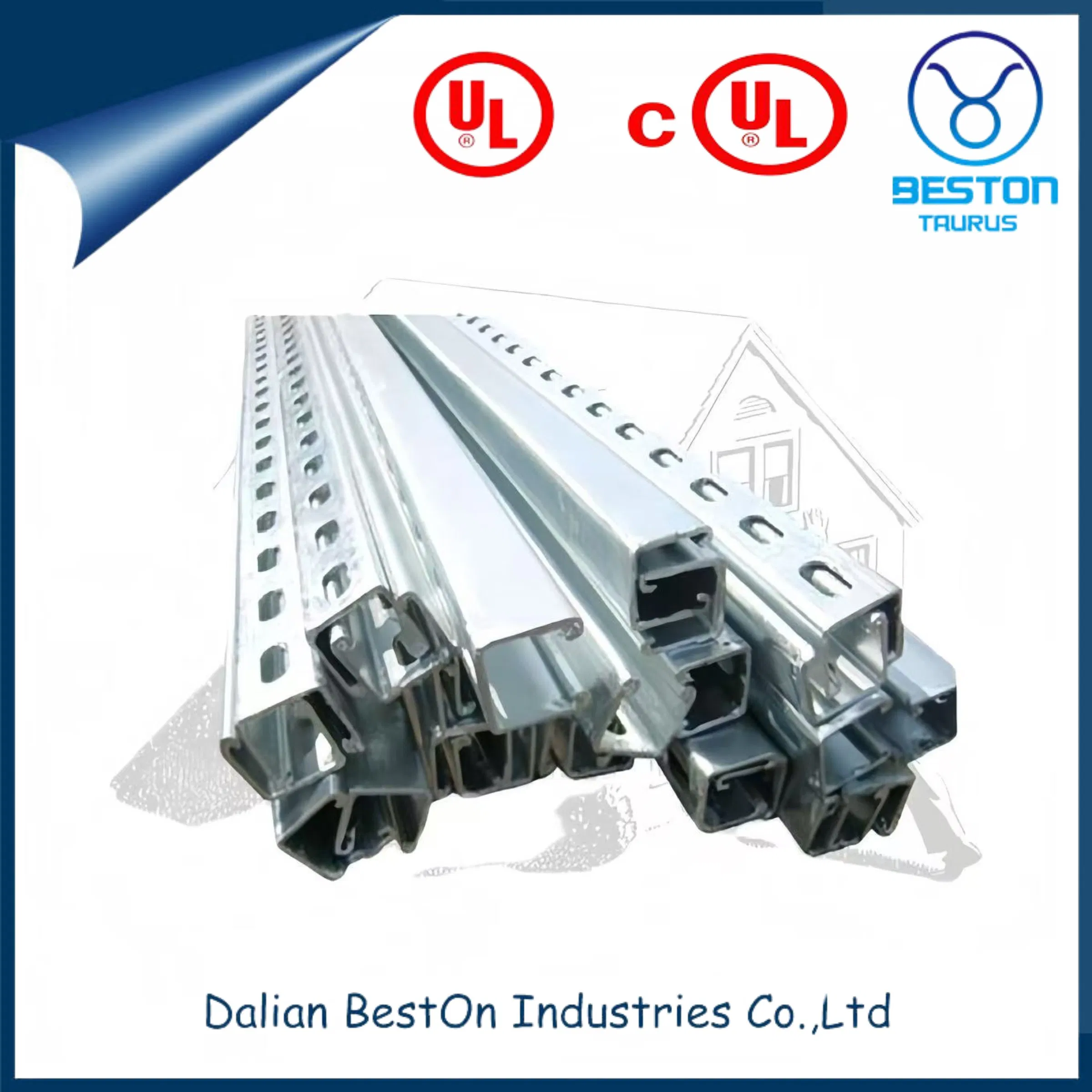 Steel Strut Channel, Slotted C Channel Metal Profile for Structural Support