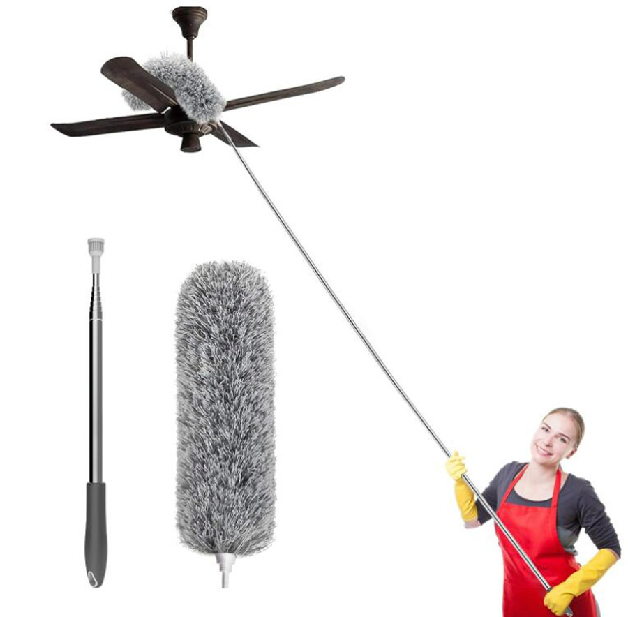 100-Inch Bendable Microfiber Head Washable Extra-Long Dusters with Extension Pole