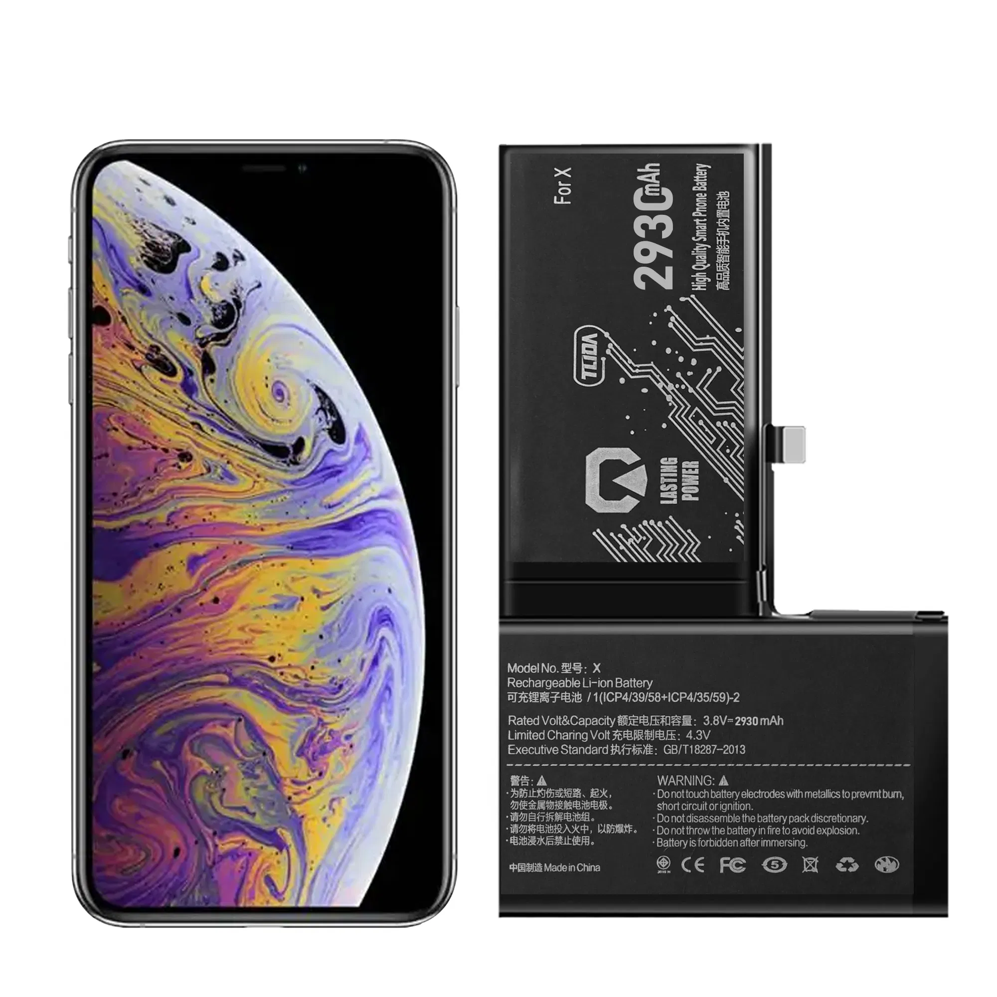 Tlida Mobile Bateria for iPhone 5/6/7/8 Plus/2020se/Xs/Xr/11/12/13/14 PRO Max/X Battery