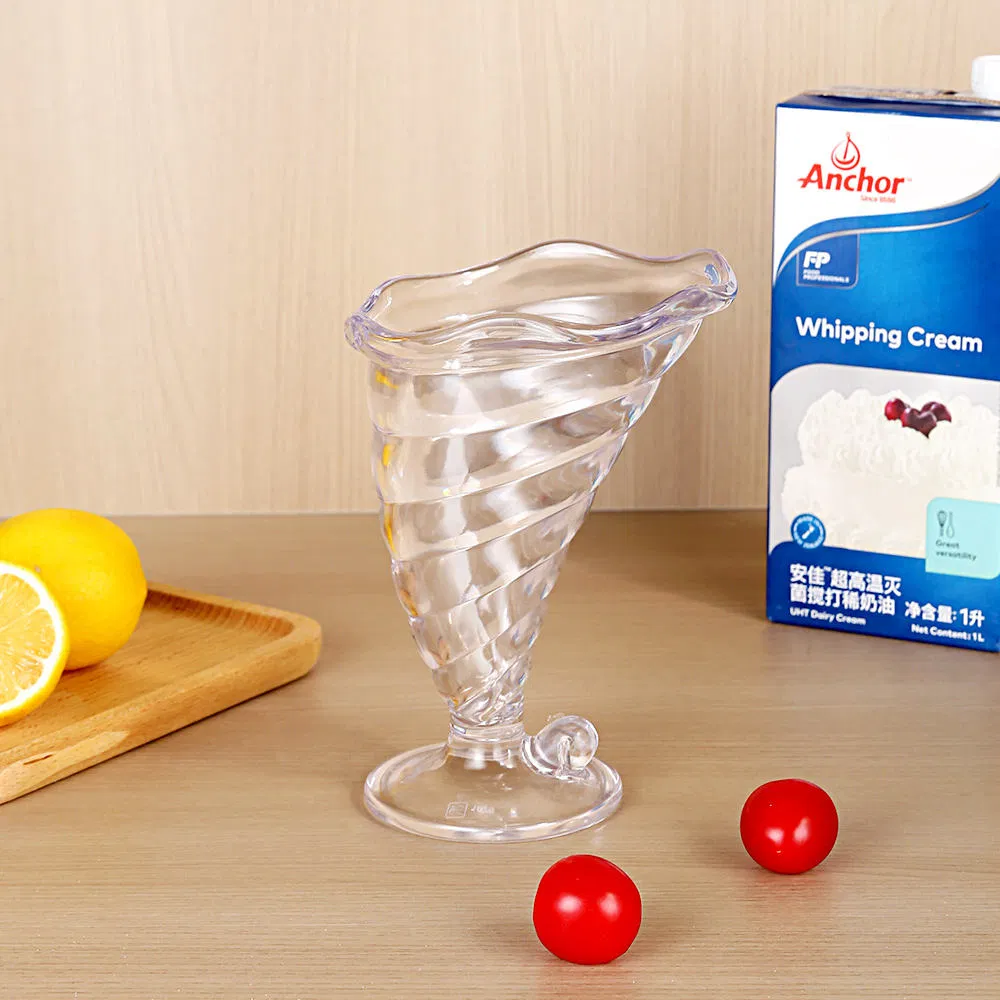 Acrylic Ice Cream Bowl - Clear PC Plastic Candy Dessert Serving Bowl