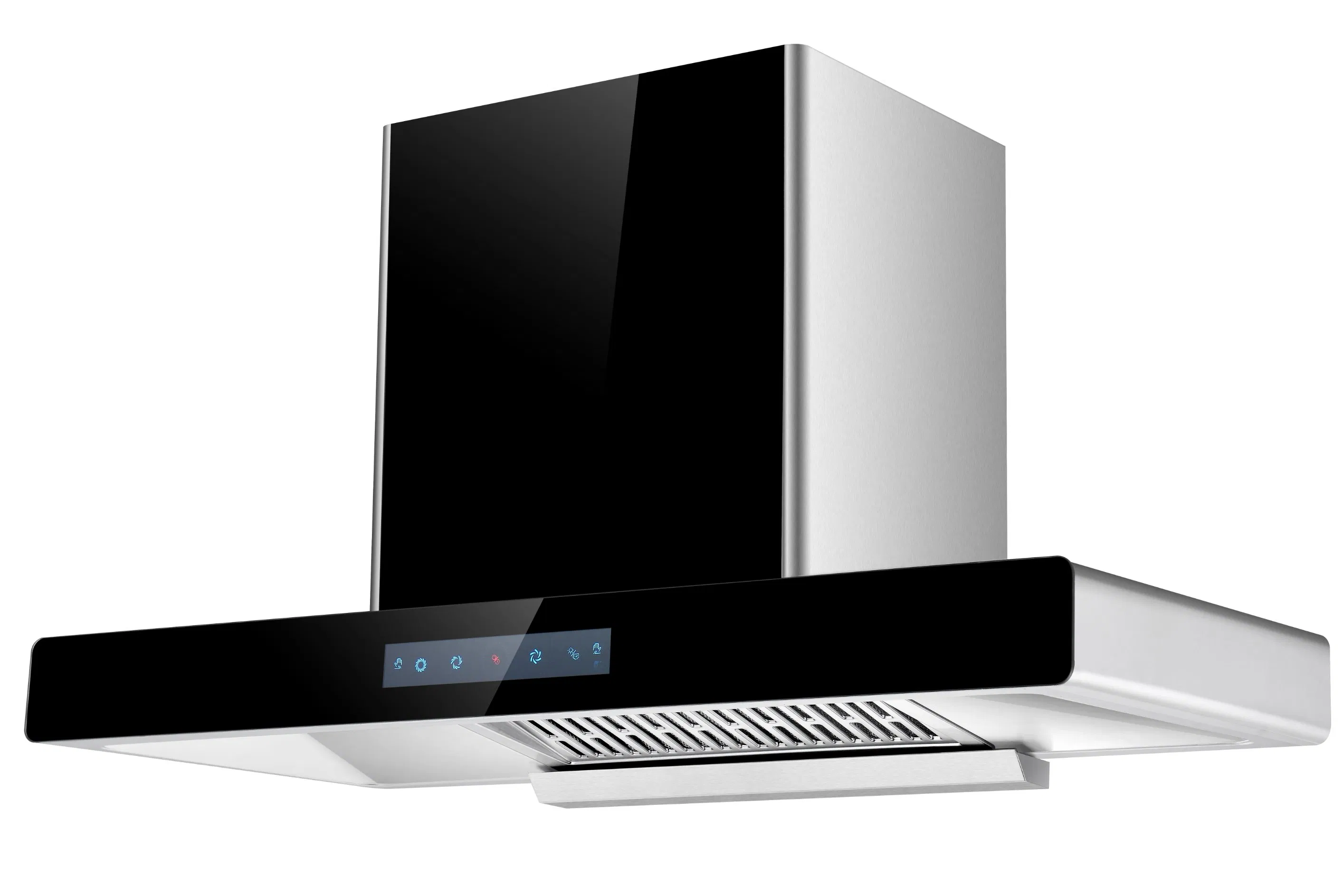 90cm Home Appliance Kitchen Large Suction Top Side Double Suction Range Hood 7-Shaped