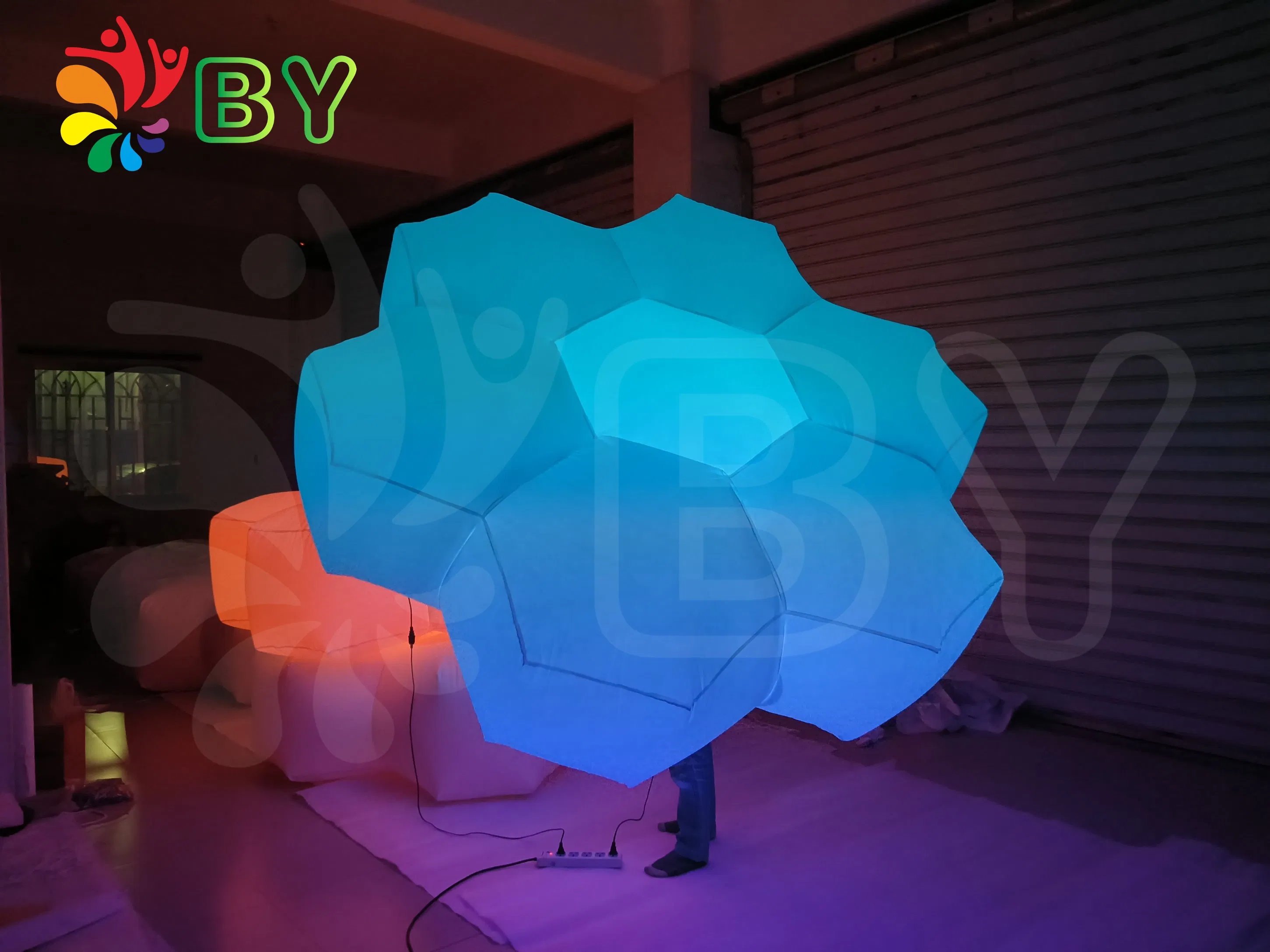 New Design Fancy Quality Flower Decoration, Inflatable LED Lighting Flower Balloon for Event Decoration