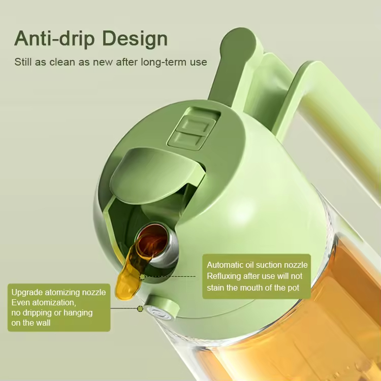 Hot Sale 16oz/470ml 2 in 1 High Capacity Oil Sprayer Bottle for Cooking Spray and Pour Dual Useoil Sprayer Bottle for Kitchen