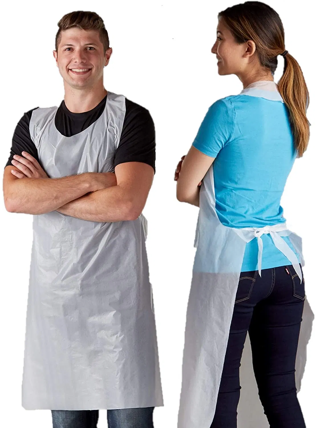 Polyethylene PE Disposable Hair Salon Kitchen Cleaning Aprons