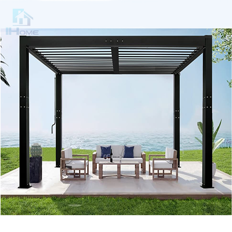 Beautiful and Atmospheric Outdoor Sunshade Leisure Electric Gazebo Can Hold Tea Table