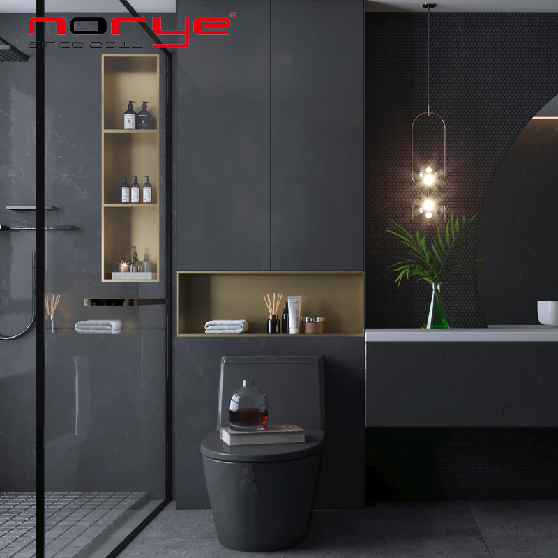 Встраиваемая металлическая полка со светом для гостиной