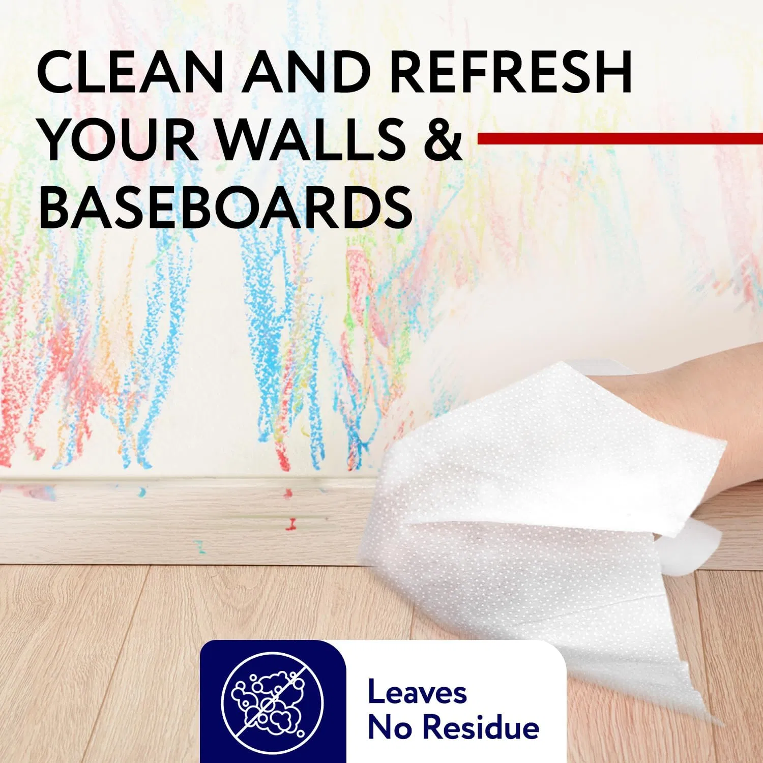Wall Cleaner for Painted Walls - Wall Stain Remover & Baseboard Cleaning - Cleaning Wipes Texture Wall Wipes
