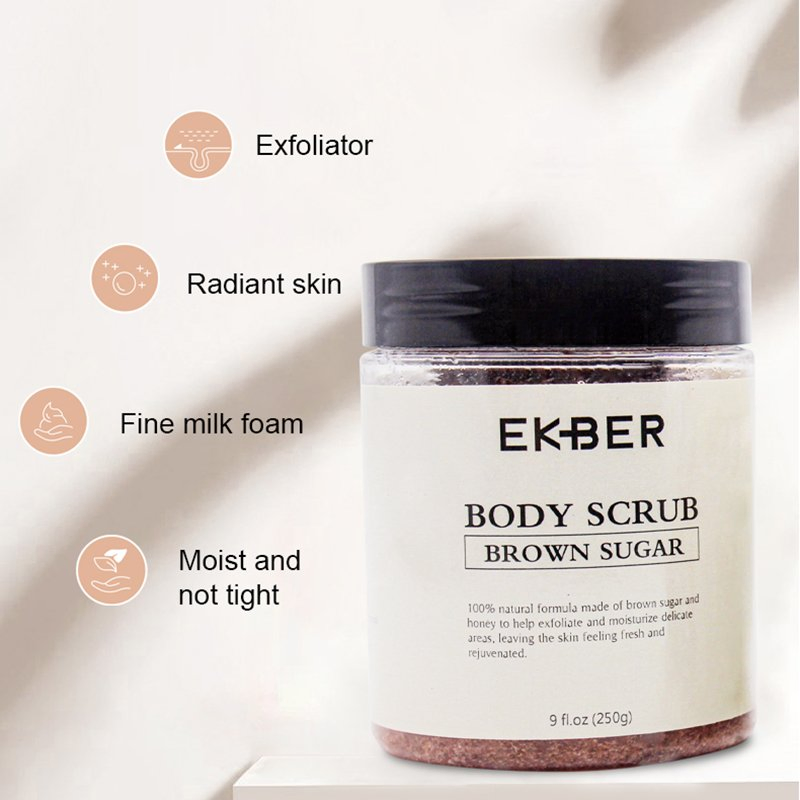 Hot Sale 100% Natural Body Scrub Cellulite Reduction Exfoliating Whipped Honey Brown Body Sugar Scrub