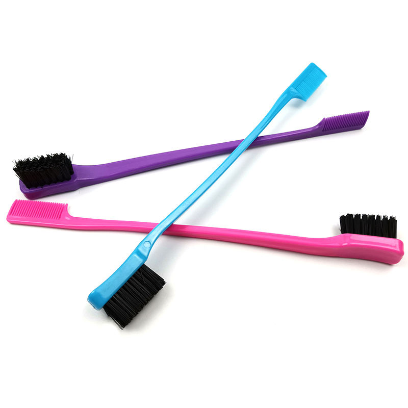 2020 New Disposable Plastic Dual Edge Control Beauty Care Small Comb and Eyebrow Brush