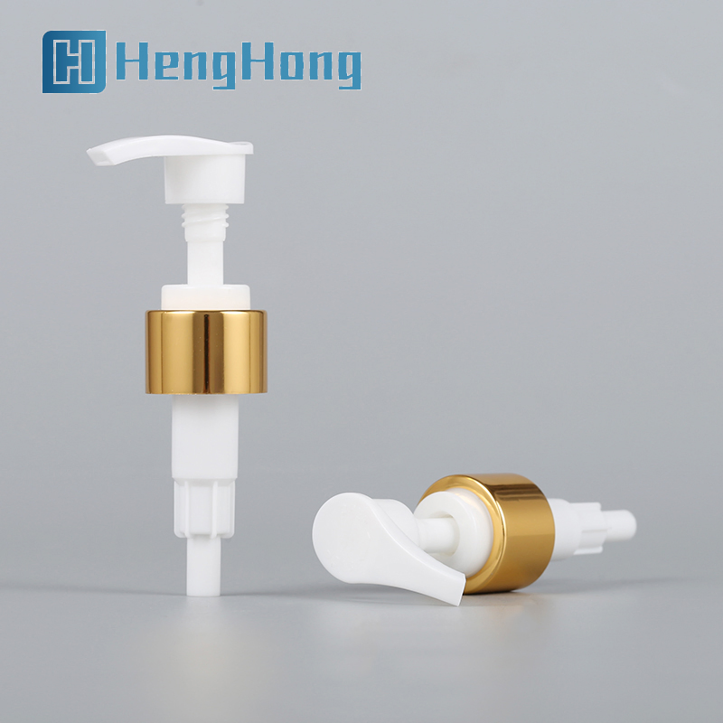 24 28/410 Shiny Gold Aluminum Metal Dispenser Lotion Pump Press Pump for Plastic Bottles