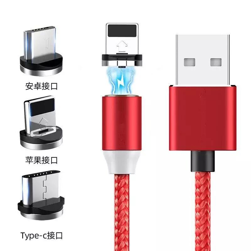 3 in 1 Interchangeable Interface USB to Type C Lighting Micro Weave Charge Cable for iPhone Android