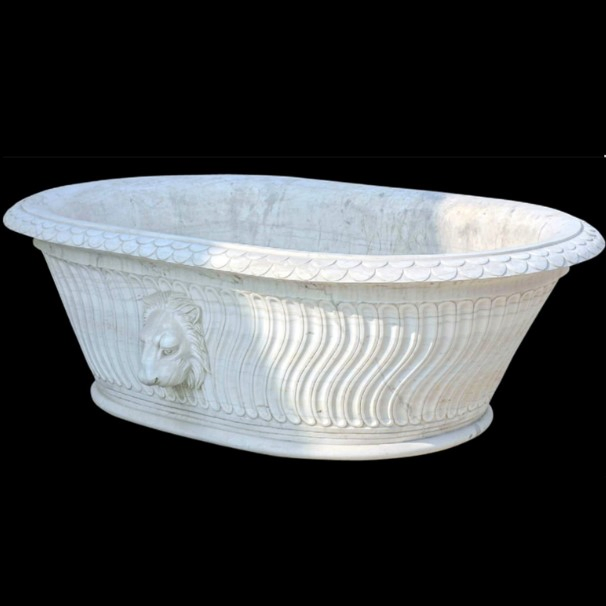 Home Using Carved Natural Stone Bathroom Bathtub