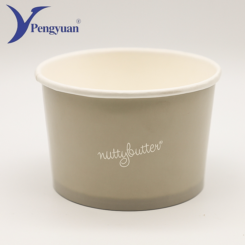 Disposable Spoon Custom Printed Ice Cream Paper Cups Paper Bowl with Lid