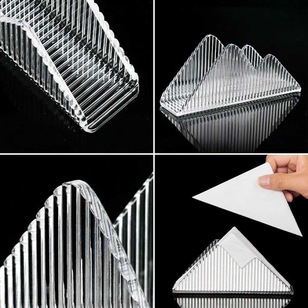 Acrylic Tissue Box Designed Like a Mountain Peak for Chic Storage