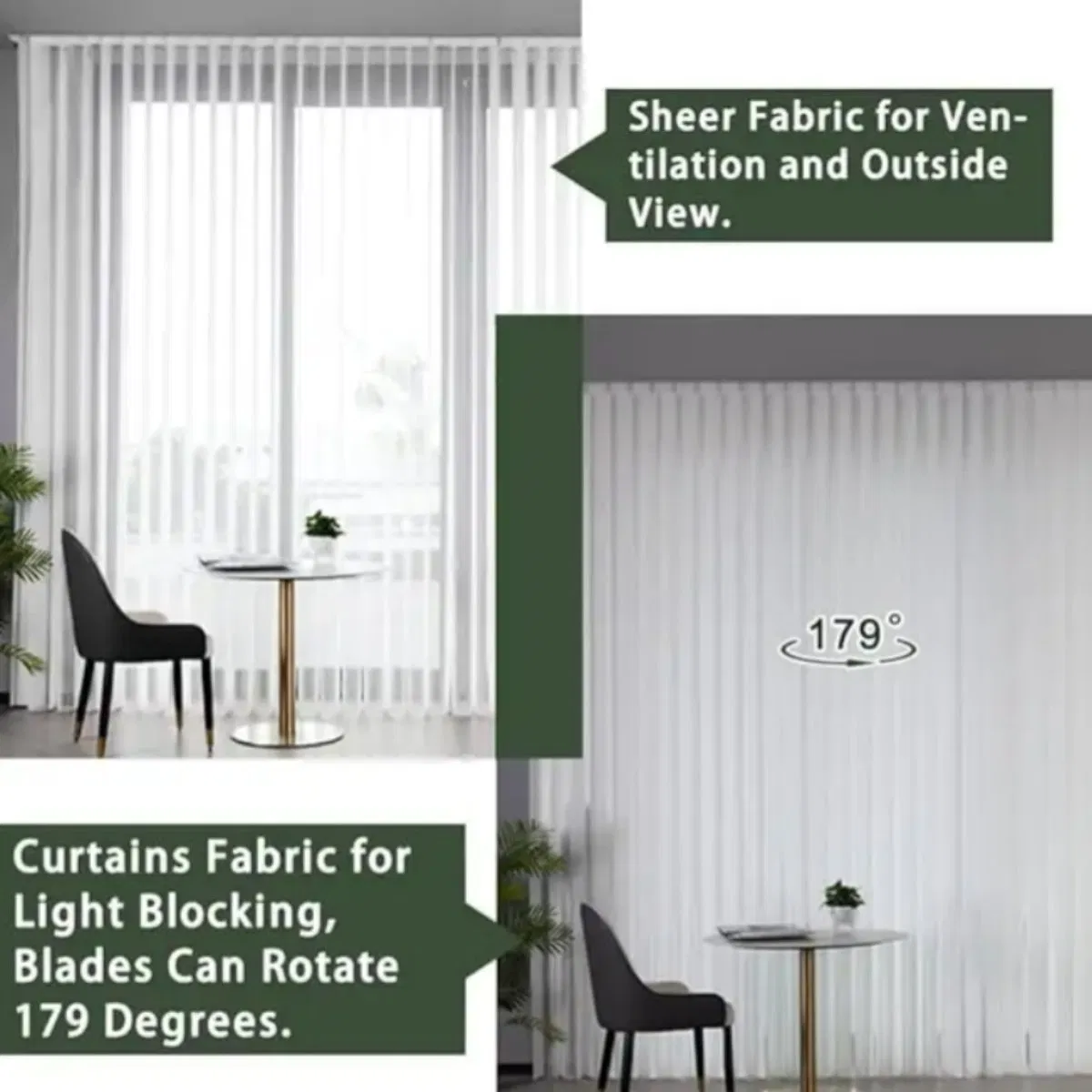 Customized Eco Friendly Fabric Motorized Blackout Smart Vertical Blind for Home