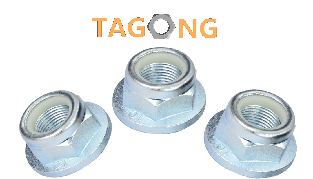 Гайка DIN EN1666 шестигранная с фланцем, сталь 45, цинк