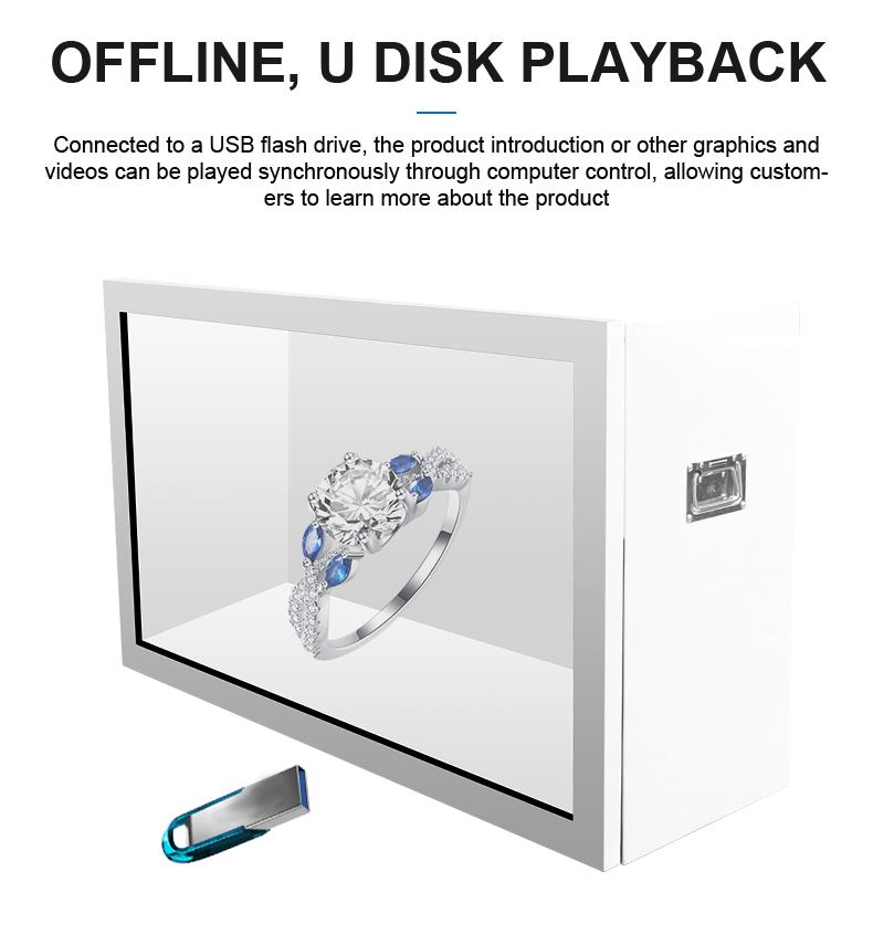 New Design 3D Advertising Players Android Network Digital Signage Advertising Media Player Box Transparent LCD Display