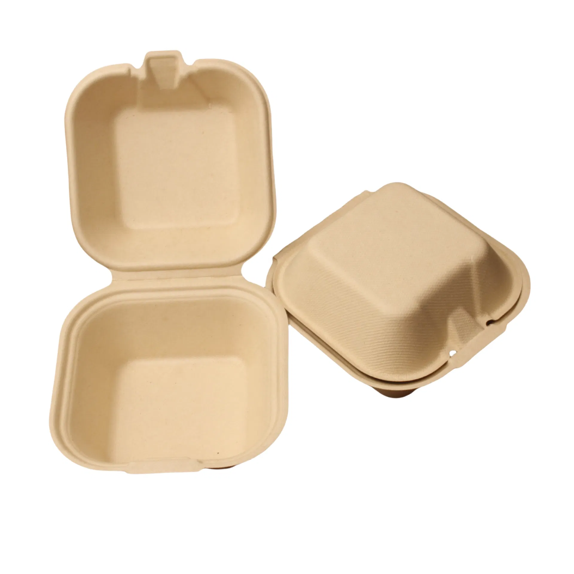 450ml 6 Inch Customizable Eco Sugarcane Bagasse Biodegradable Sandwich Hamburger Container